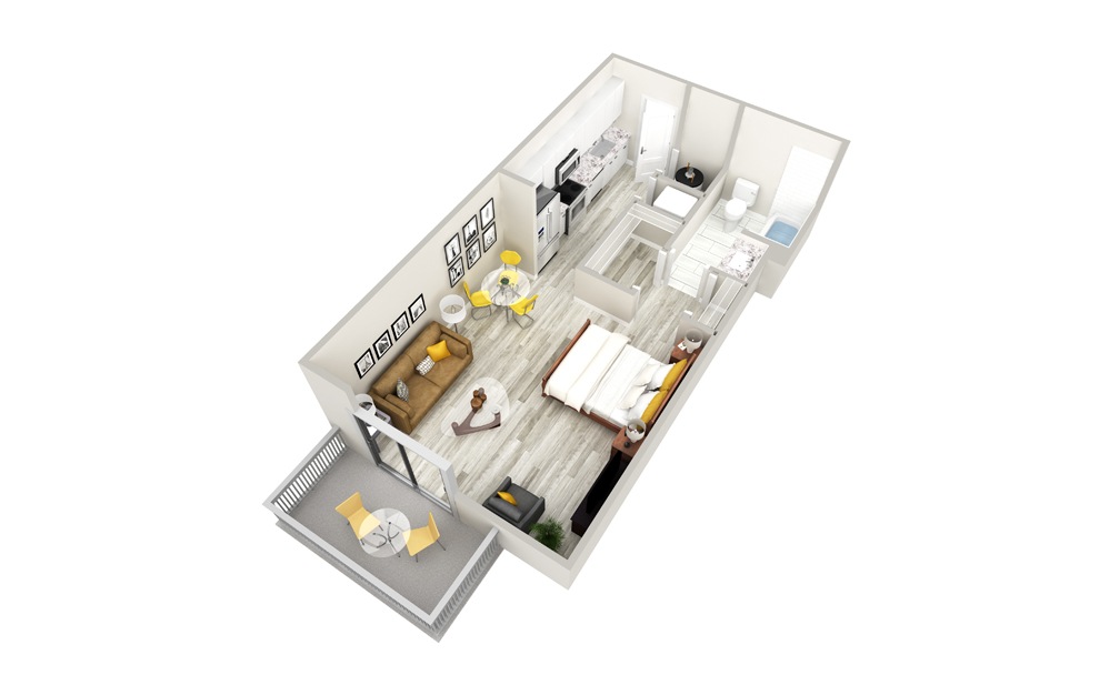 S Studio 1 Bath Floorplan